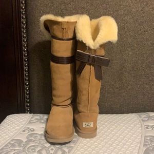UGG Genevieve Bowtrimmed Suede Boots